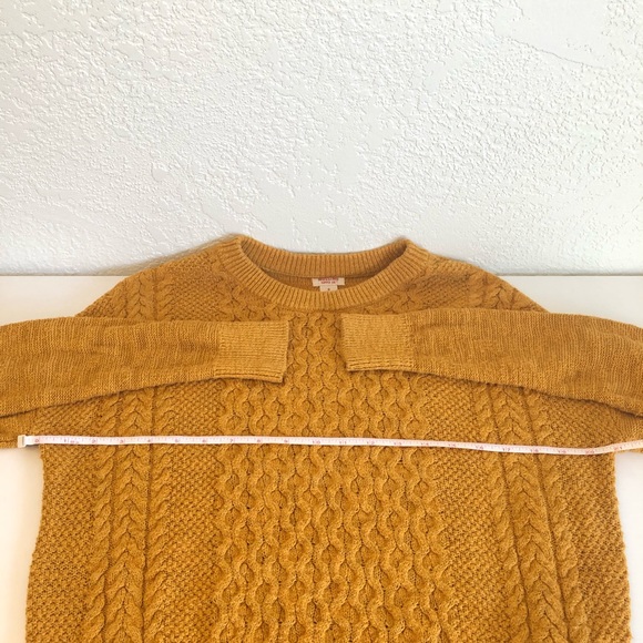 Mossimo Mustard Cable Knit Cropped Sweater - Picture 7 of 12